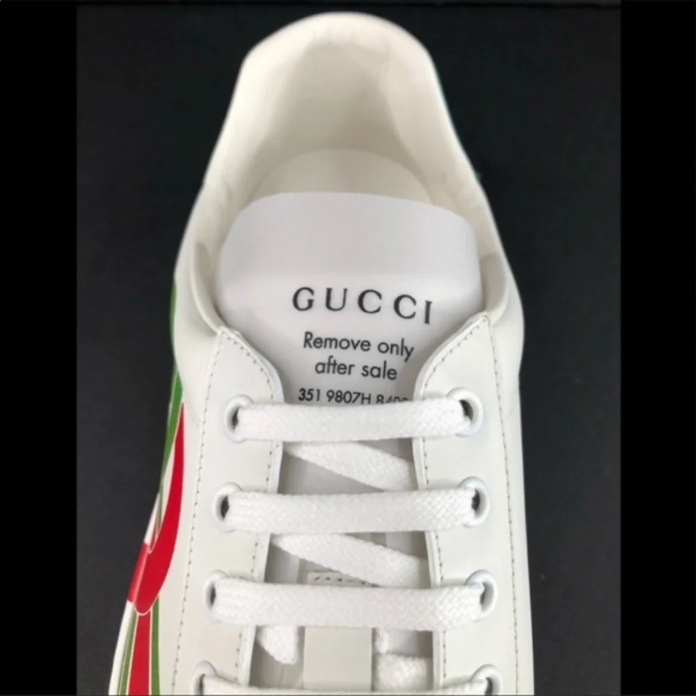 Gucci Ace Interlocking G Logo GG Leather Sneakers Size 35 - Picture 9 of 14